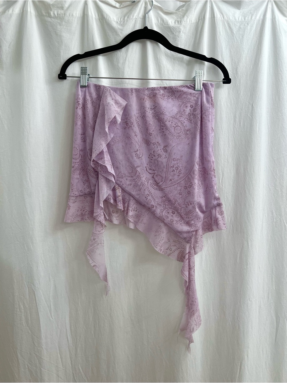 Urban Outfitters Lavender Paisley Asymmetrical Ruffle Skirt